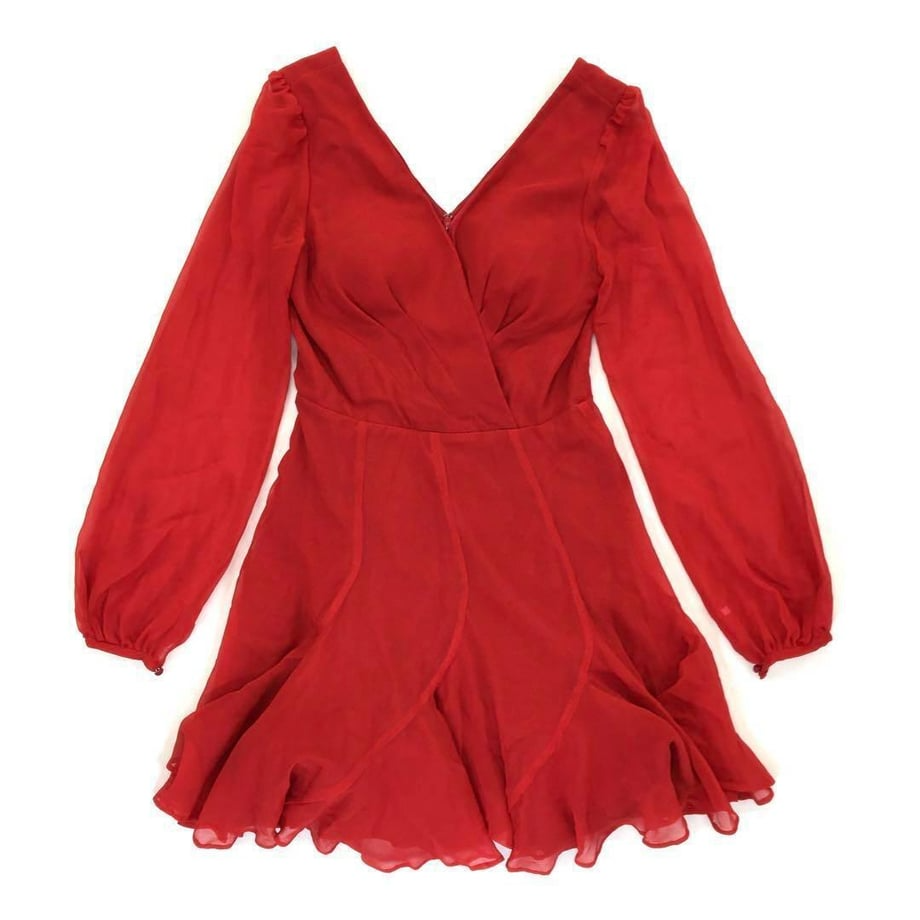 VELIQUE シフォンフレアミニドレス レッド
