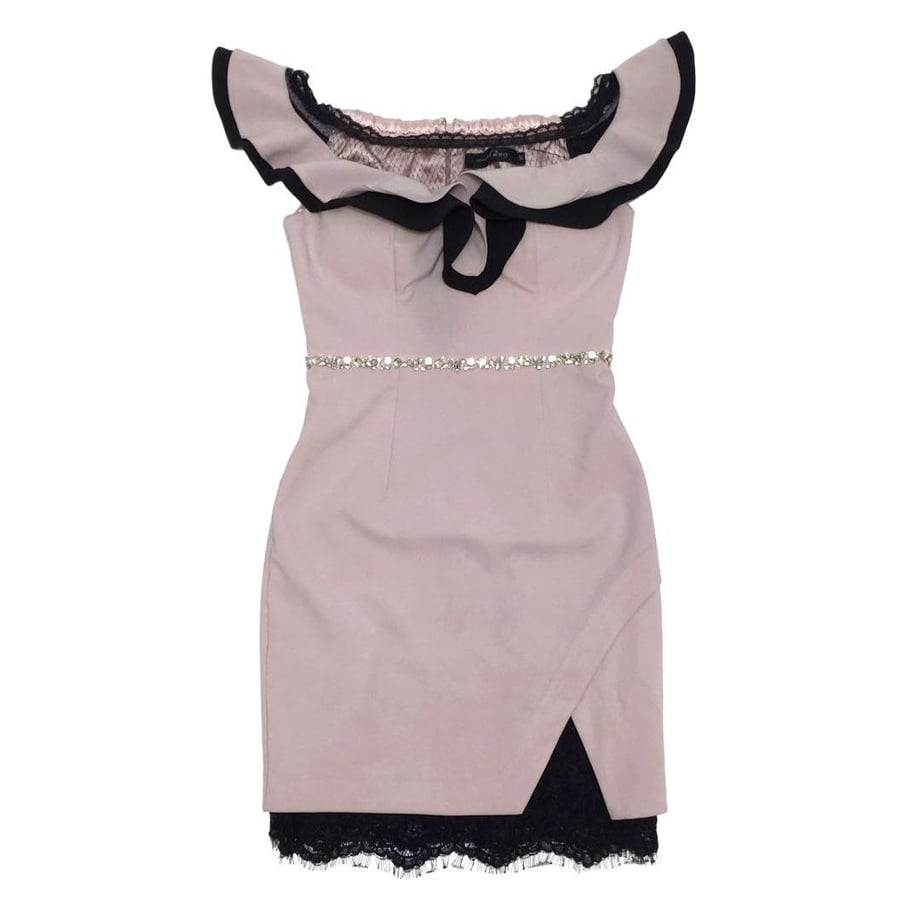 ROBE de FLEURS Glossy オフショル×ストレッチタイトミニキャバドレス