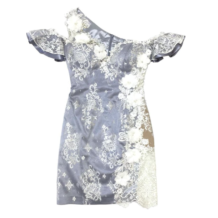 ROBE de FLEURS アシンメトリーデザイン×ラグジュアリータイトミニドレス