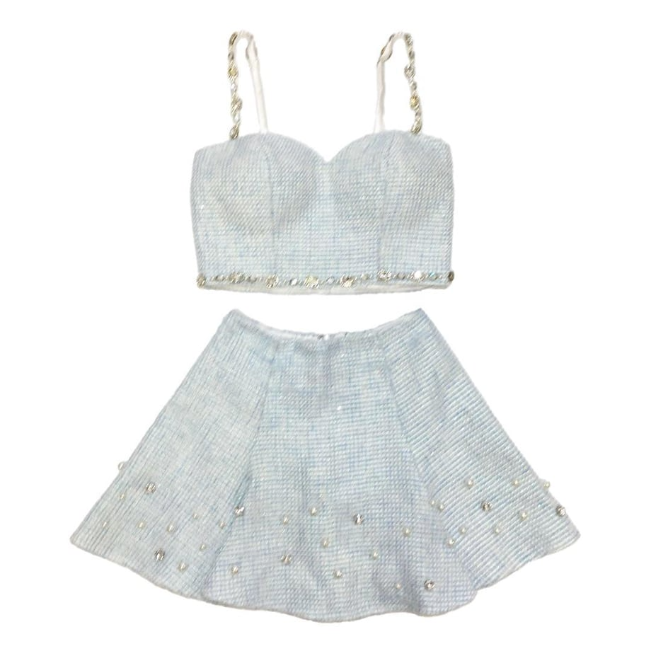 ROBE de FLEURS スプリングツイード×ビジューパールセットアップキャバドレス