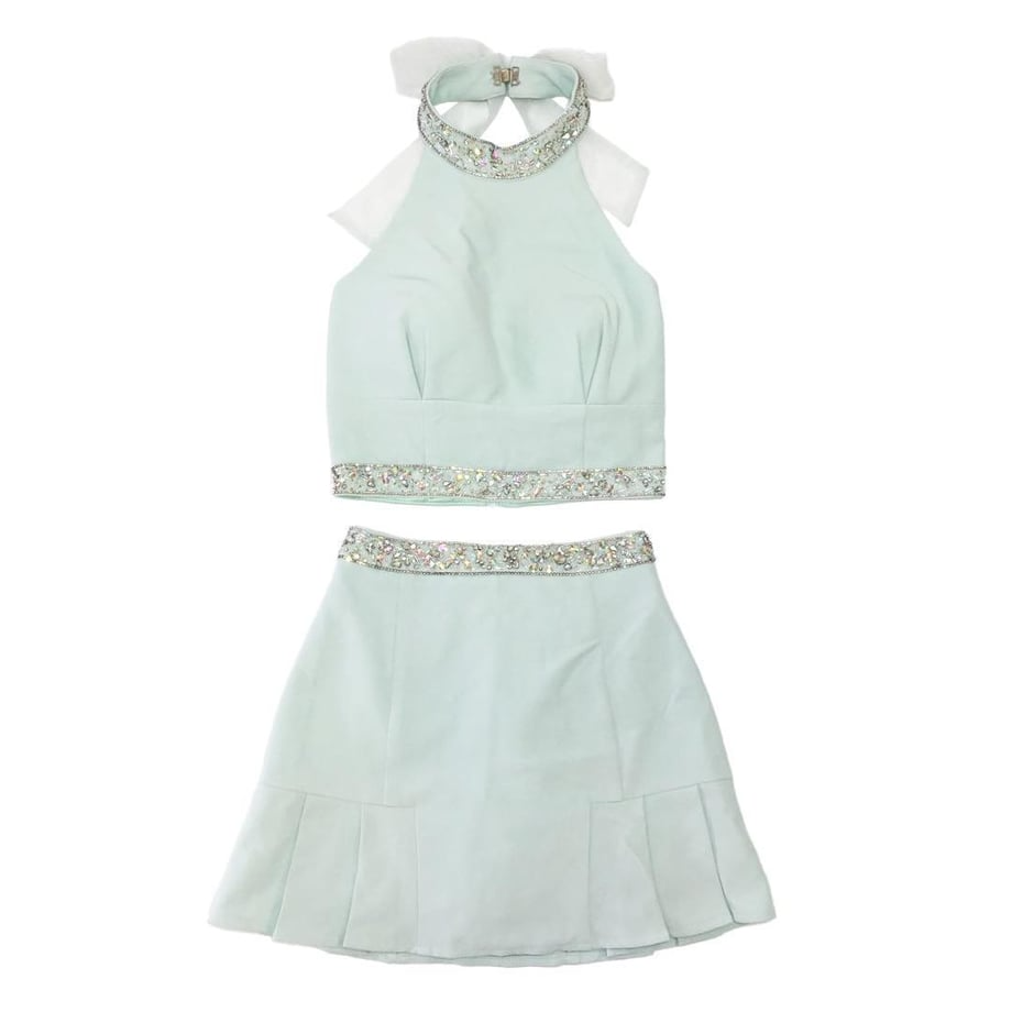 ROBE de FLEURS ビジュー×ホルターセットアップミニキャバドレス