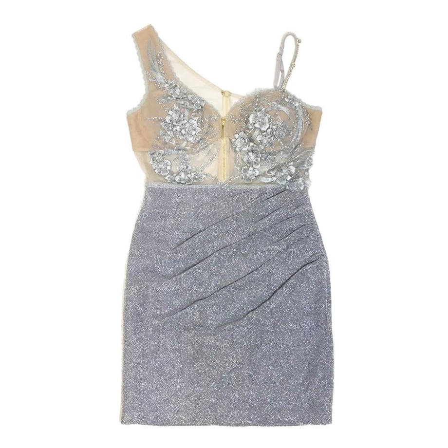 ROBE de FLEURS Glossy フラワーモチーフxラメキャミキャバドレス