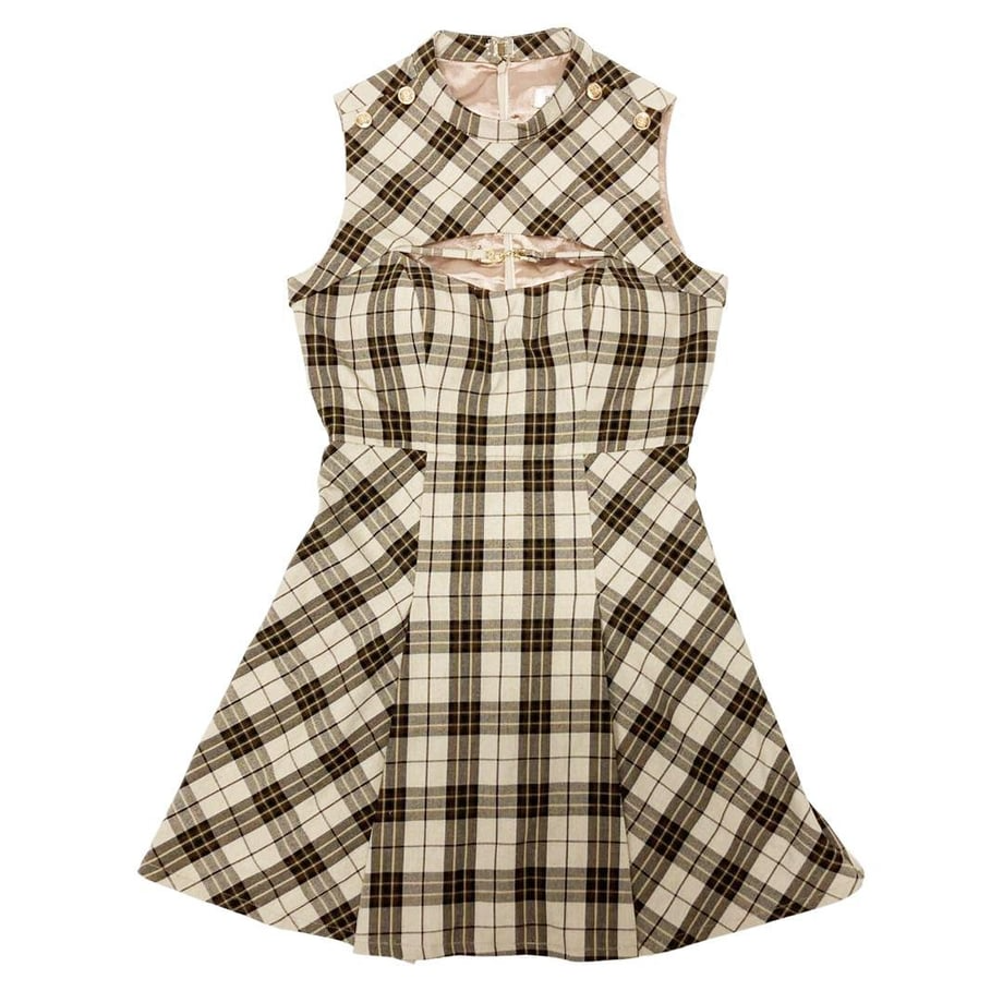 ROBE de FLEURS バストカットノースリーブチェックミニキャバドレス