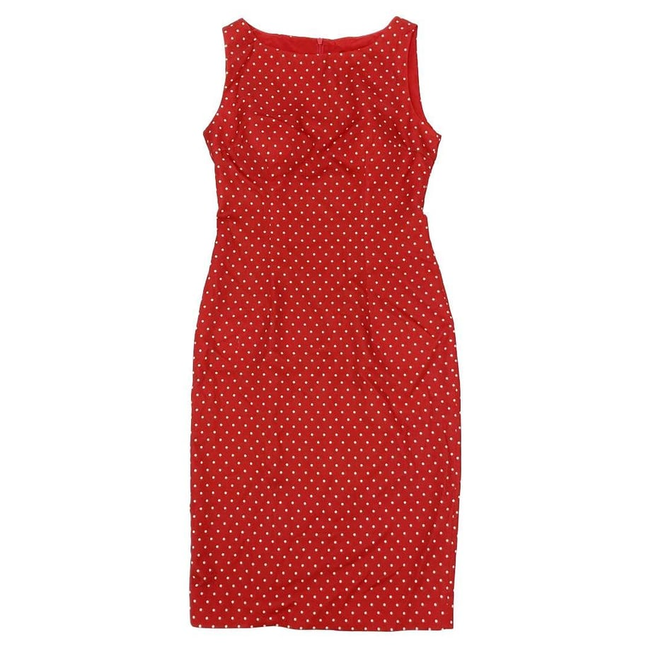 GINZA COUTURE ドット ミディアムタイトドレス レッド