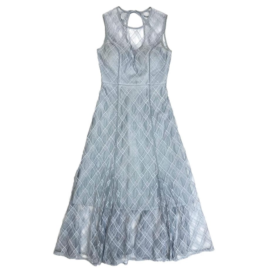 DEA. by ROBE de FLEURS ノースリーブ×シースルーチェックレデイサマーキャバドレス